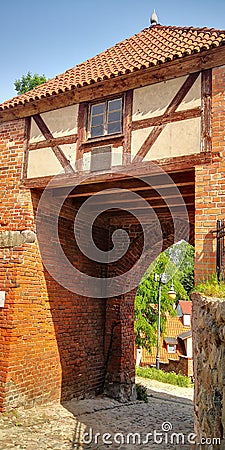 PasÅ‚Ä™k old town castle and city walls Stock Photo